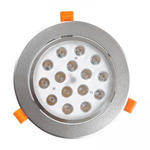 Spot Aplique Led 15W FRIA Embutir Techo Aro Plateado