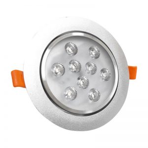 Spot Aplique Led 9W FRIA Embutir Techo Aro Plateado