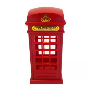 Lámpara Veladora Luz De Noche Led Caseta Telefonica Inglesa Rojo Blanco