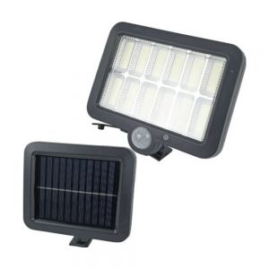 Foco Lámpara 100w Solar 5m Sensor Movimiento Fotocélula Blanco Frío