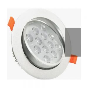 Spot Aplique Led 12w CALIDA Embutir Techo Aro Plateado