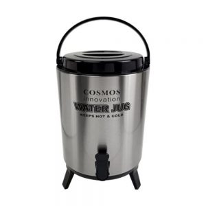 Termo Dispensador Bebida Agua Café Fría Caliente 9,5 Litros Plateado
